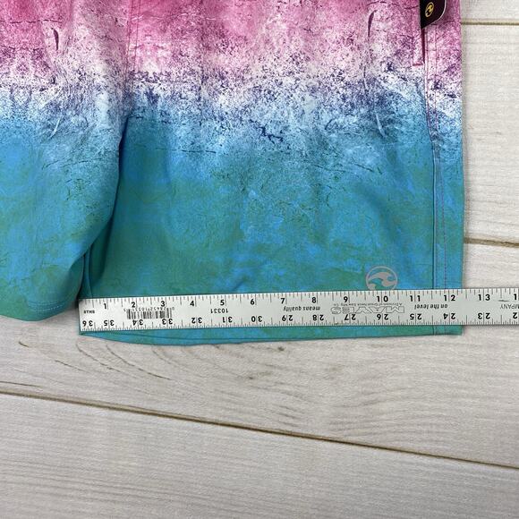 Ocean Current Mens Swim Shorts Sz L Pink Ombre 4-Way Stretch Mesh Lined NWT - Picture 8 of 13